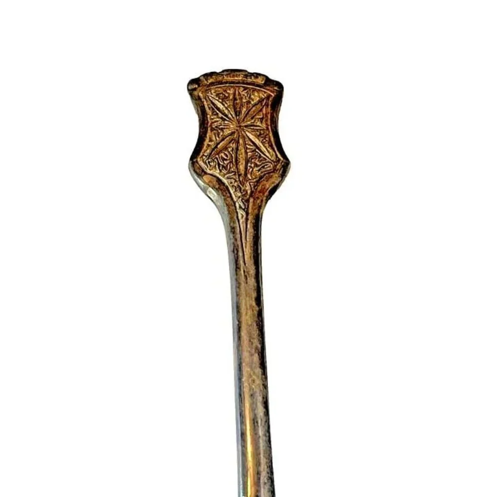 Vintage W Brite Hand Painted Blue White Iris Flower Miniature Teaspoon Japan 6